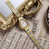 Kristall-Akzent Oval Armband Uhr
