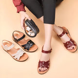 Premium Leder verstellbare Plattform-Sandalen