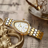 Kristall-Akzent Oval Armband Uhr