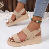 Verstellbare Slingback-Plateau-Sandalen mit unterstützender Sohle