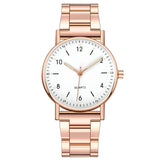 Damen Leuchtende Edelstahl Quarz Uhr