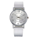 Damen Minimalistische Mesh Armband Quarz Uhr