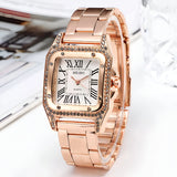 Damen Quadrat & Verstellbares Armband Quarz Uhr