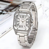 Damen Quadrat & Verstellbares Armband Quarz Uhr