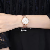 Damen Stylische Gold Quarz Uhr