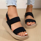 Verstellbare Slingback-Plateau-Sandalen mit unterstützender Sohle