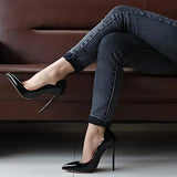 Damen Slip-On Spitz Zehen Stiletto-Absätze