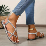Damen geflochtene Clip-Zehen Sommersandalen