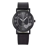 Damen Minimalistische Mesh Armband Quarz Uhr