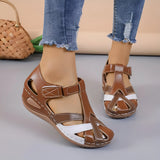 Damen Rundzehen Wedge-Sandalen