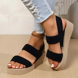 Verstellbare Slingback-Plateau-Sandalen mit unterstützender Sohle