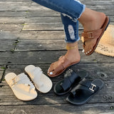 Damen-Sandalen mit verstellbarer Schnalle zum Hineinschlüpfen
