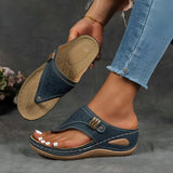 Damen Wedge Heel Sandalen mit Clip-Zehenverschluss