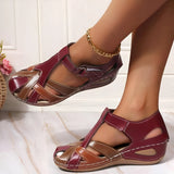 Damen Rundzehen Wedge-Sandalen