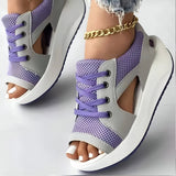 Damen Schnür-Platform Muffin Sandalen
