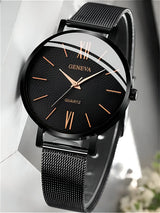 Runde Mesh Quarz Uhr