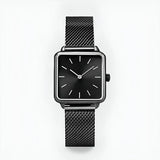 Quadrat Zifferblatt Quarz Mesh Uhr – Minimalistische Edelstahl Uhr