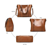 Damen Vintage-Schultertasche aus Leder