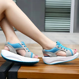 Damen Schnür-Platform Muffin Sandalen