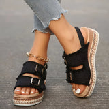 Schicke Plateau-Sandalen mit Doppel-Schnalle