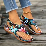 Florale bestickte Komfortsandalen