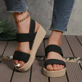 Verstellbare Slingback-Plateau-Sandalen mit unterstützender Sohle