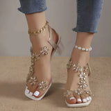 Rhinestone-verzierte High Heel Sandalen für Damen