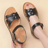 Premium Leder verstellbare Plattform-Sandalen