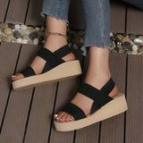 Verstellbare Slingback-Plateau-Sandalen mit unterstützender Sohle