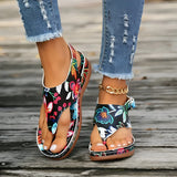 Florale bestickte Komfortsandalen