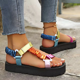 Bunte Flache Sandalen für Damen für den Strand