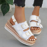 Schicke Plateau-Sandalen mit Doppel-Schnalle