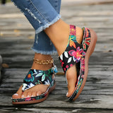 Florale bestickte Komfortsandalen