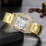 Damen Quadrat & Verstellbares Armband Quarz Uhr