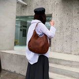 Damen Trendige Vintage-Schultertasche aus Leder