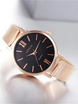 Runde Mesh Quarz Uhr
