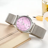 Damen Luxus Gold Mesh Quarz Uhr