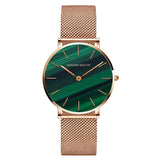 Damen Stylische Gold Quarz Uhr