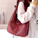 Damen Klassische Alltagsschultertasche aus Leder