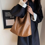 Damen Klassische Leder-Schulter-Tote-Bag