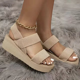 Verstellbare Slingback-Plateau-Sandalen mit unterstützender Sohle