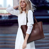 Damen Vintage-Schultertasche aus Leder