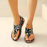 Florale bestickte Komfortsandalen