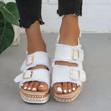 Schicke Plateau-Sandalen mit Doppel-Schnalle