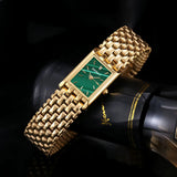 Damen Stylische Quadrat Gold Uhr
