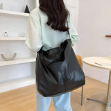 Große Retro-Leder-Tote-Bag für Damen