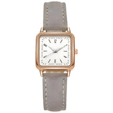 Damen Quadrat Zifferblatt & Lederarmband Uhr