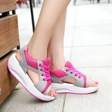 Damen Schnür-Platform Muffin Sandalen