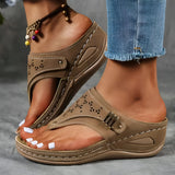 Damen Wedge Heel Sandalen mit Clip-Zehenverschluss