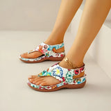 Florale bestickte Komfortsandalen